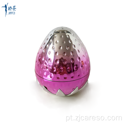 Frasco plástico para creme de 30 ml em formato de fruta com morango